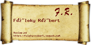 Füleky Róbert névjegykártya